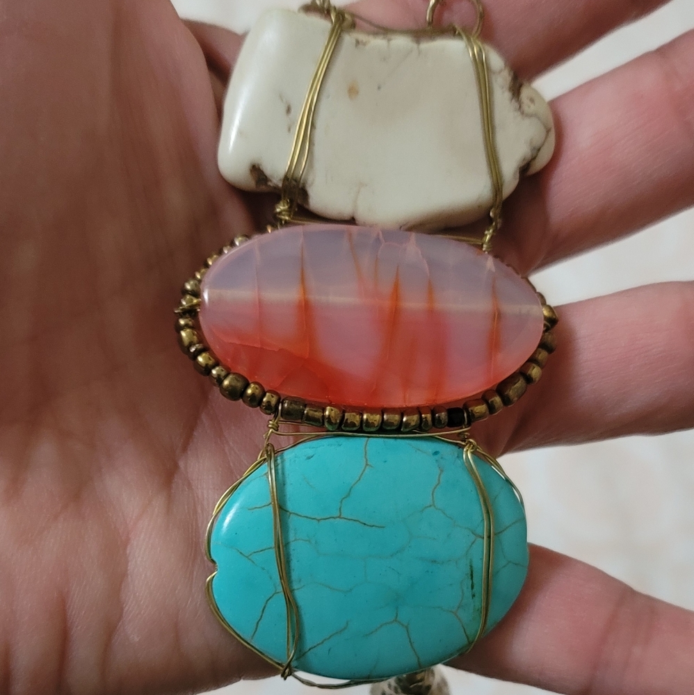 Natural Stone Tassel Boho Necklace - Picture 3 of 9